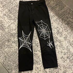 Black Spider print jeans